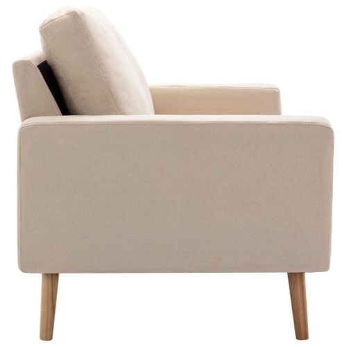 Vidaxl Canapé à 2 Places Avec Coussins Crème Tissu Sofa Meuble Salle De Séjour Salon Intérieur