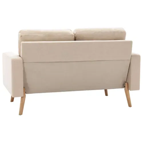Vidaxl Canapé à 2 Places Avec Coussins Crème Tissu Sofa Meuble Salle De Séjour Salon Intérieur