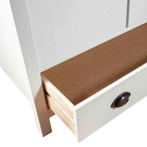 Garde-robe À 2 Portes Hill Blanc 89x50x170cm Bois De Pin Solide