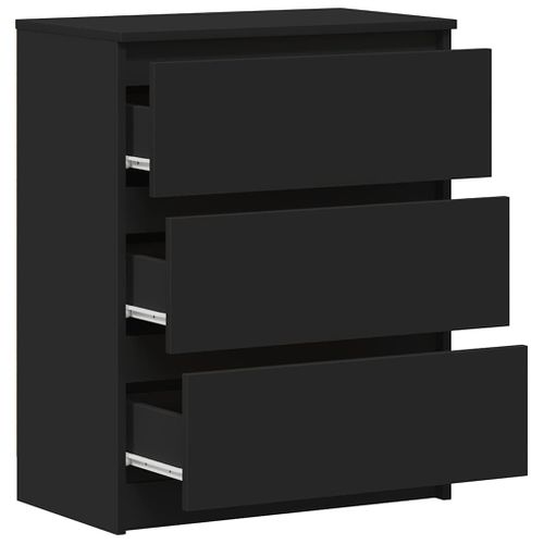 Commode Noir 60x35x76 Cm Bois Contreplaqué