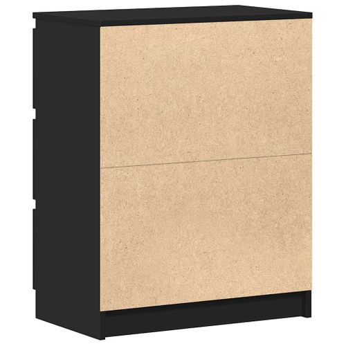 Commode Noir 60x35x76 Cm Bois Contreplaqué