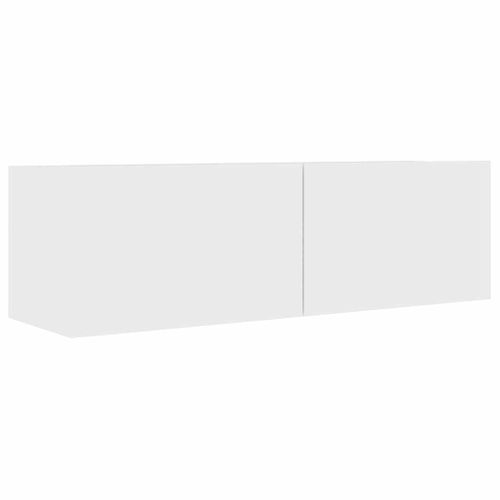 Meuble TV Blanc 100x30x30 Cm Aggloméré