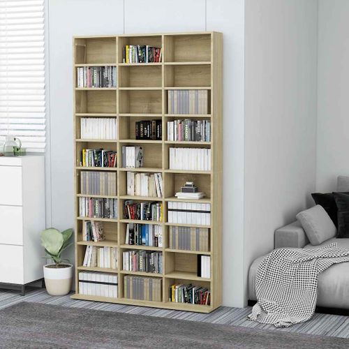 Armoire À Cd Chêne Sonoma 102x23x177,5 Cm Bois Contreplaqué