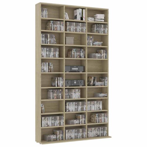 Armoire À Cd Chêne Sonoma 102x23x177,5 Cm Bois Contreplaqué