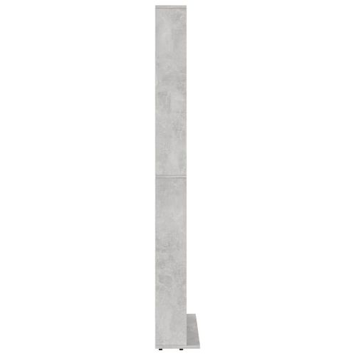 Armoire À Cd 102x16x177,5 Cm Bois Contreplaqué Gris Béton 30 Compartiments Ouverts