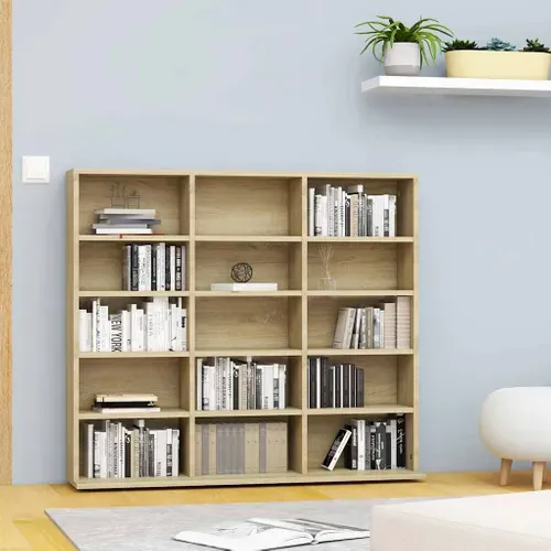 Armoire À Cd Chêne Sonoma 100x23x89,5 Cm Bois D’ingénierie