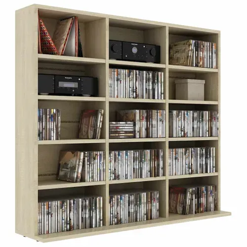 Armoire À Cd Chêne Sonoma 100x23x89,5 Cm Bois D’ingénierie