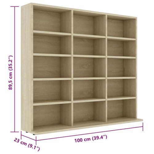 Armoire À Cd Chêne Sonoma 100x23x89,5 Cm Bois D’ingénierie