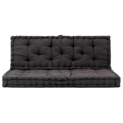 Coussins De Plancher De Palette Lot De 2 Coton Noir