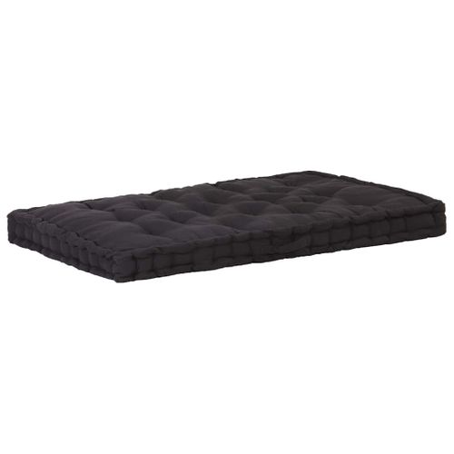 Coussins De Plancher De Palette Lot De 2 Coton Noir