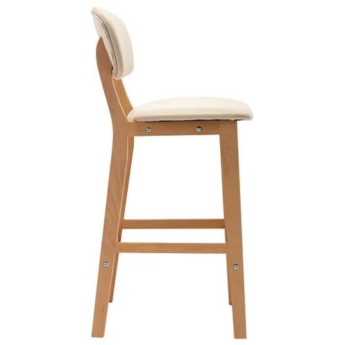 Tabourets De Bar Lot De 2 Crème Tissu