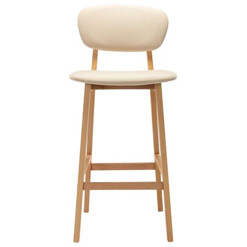 Tabourets De Bar Lot De 2 Crème Tissu