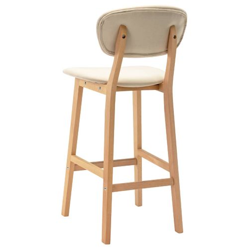 Tabourets De Bar Lot De 2 Crème Tissu