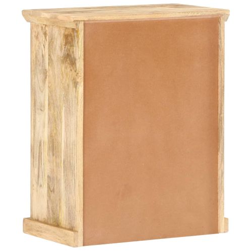 Buffet Avec Portes En Acier 60x35x75 Cm Bois De Manguier Solide
