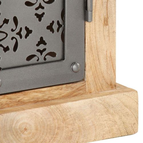 Buffet Avec Portes En Acier 60x35x75 Cm Bois De Manguier Solide