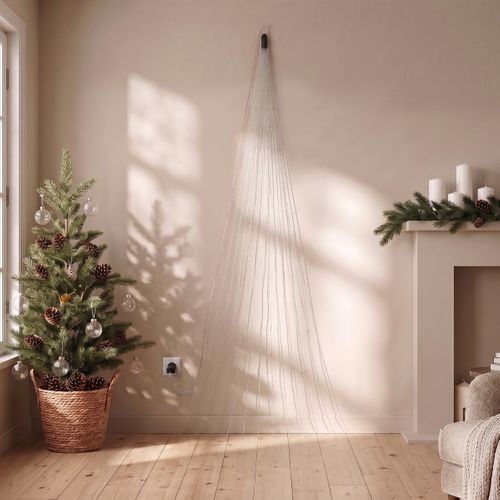 Fil d'argent cascade 200 LED  Blanc froid vue d'ambiance 1