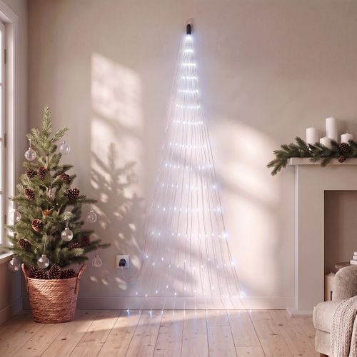 Fil d'argent cascade 200 LED  Blanc froid