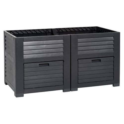 Jardinière coffre de rangement  Anthracite vue 3/4