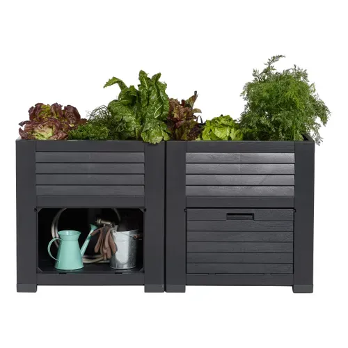 Jardinière coffre de rangement  Anthracite
