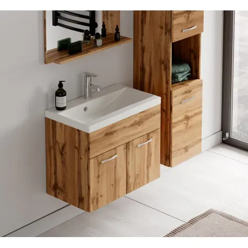 Meuble De Salle De Bain Montreal 60 Cm Lavabo Chene Armoire De Rangement Meuble Lavabo Evier