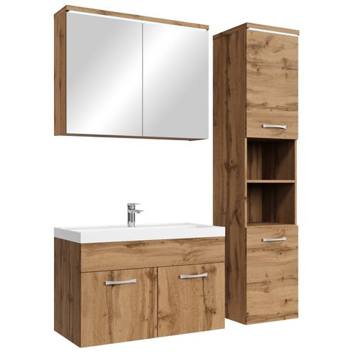 Meuble De Salle De Bain De Paso 80 X 40 Cm Lavabo Chene – Armoire De Rangement Meuble Lavabo
