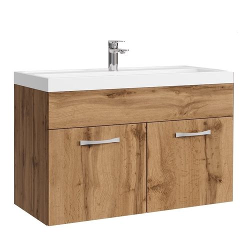 Meuble de salle de bain Paso 01 80 x 40 cm lavabo Beton Gris - Armoire