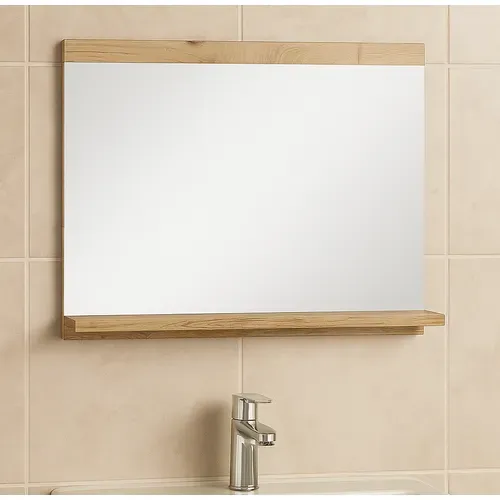 Miroir Avec Étagère Montreal 60 X 12 X 50 Cm   Chene Châtaigne