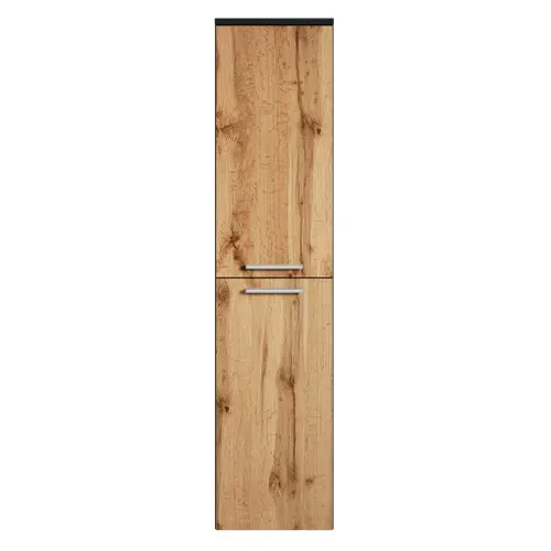Colonne Saturnus Hauteur 130cm Noir Mat Avec Chêne