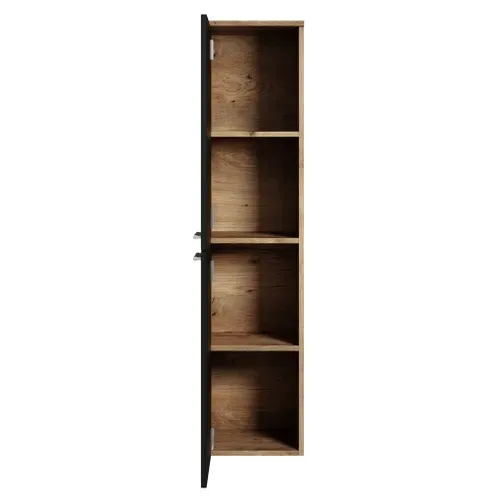 Colonne Hauteur 130cm Chêne Châtaignier Avec Noir Mat
