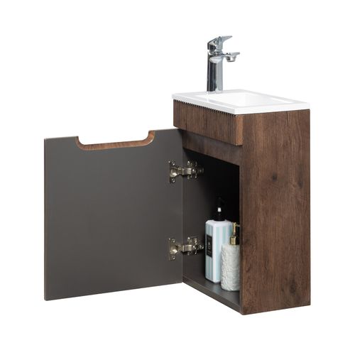 Meuble Lave-Mains Thermis 40 X 22 Cm - Brun Noyer