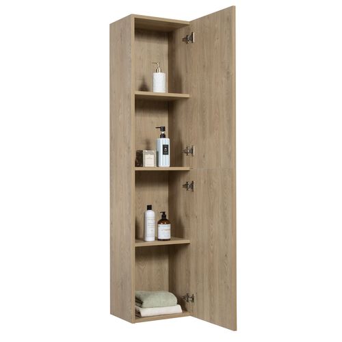 Armoire De Rangement Cairo 40 X 30 X 170 Cm   Chêne Châtaignier   Meuble Colonne Suspendu Avec 2