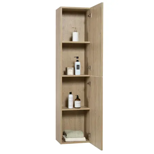 Armoire De Rangement Cairo 40 X 30 X 170 Cm   Chêne Châtaignier   Meuble Colonne Suspendu Avec 2
