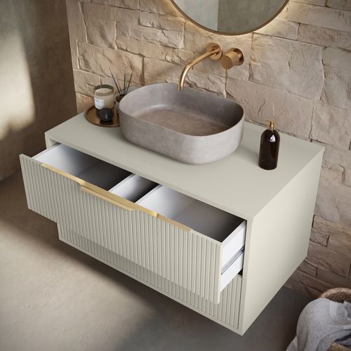 Meuble Sous Vasque Rimini 80 Cm Cashmere Meuble Avec Tiroirs