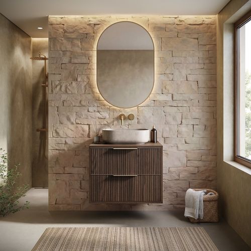 Meuble Sous Vasque Rimini 60 Cm Noyer Brun Meuble De Salle De Bain Avec Tiroirs