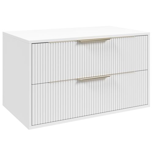 Meuble Sous Vasque Rimini 80 Cm Blanc Mat Meuble De Salle De Bain Avec Colonne