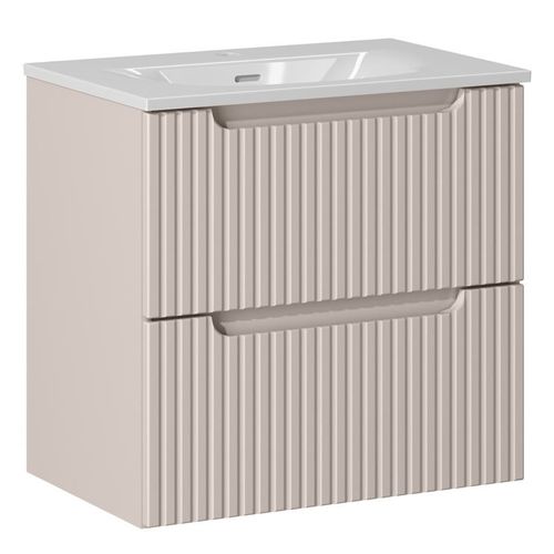 Meuble De Salle De Bain Nova 60 Cm – Cashmere – Meuble Vasque Suspendu Avec 2 Tiroirs