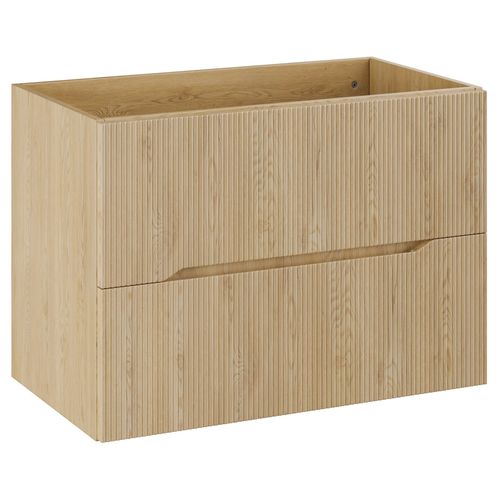 Meuble De Salle De Bain Nova 80 Cm – Chêne – Meuble Vasque Suspendu Avec 2 Tiroirs