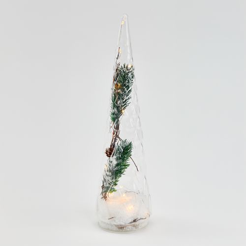 Sapin déco à poser LED H. 35cm Transparent vue 3/4