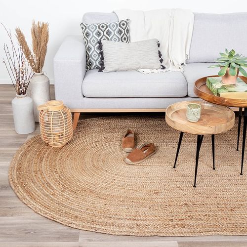 Tapis En Jute - Fair Ovale Naturel - Ovale - 122x183 Cm