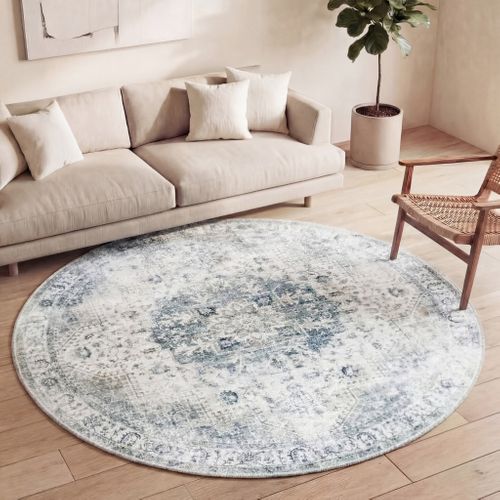 Tapis Rond Vintage - Lago Gris - Rond - D. 280 Cm