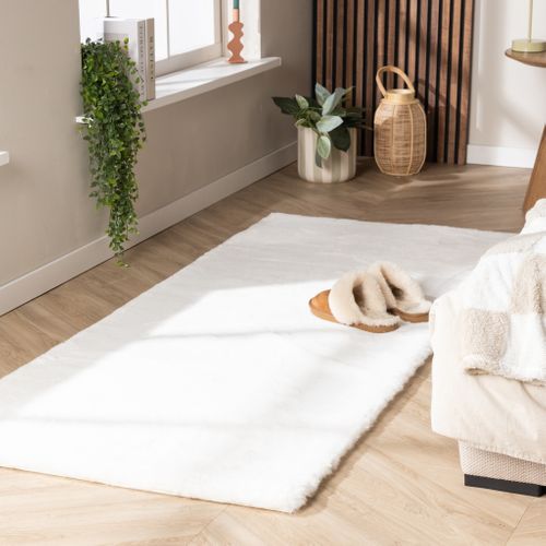Tapis De Couloir Doux à Poils Longs - Comfy Supreme Blanc - Rectangle - 80x200 Cm