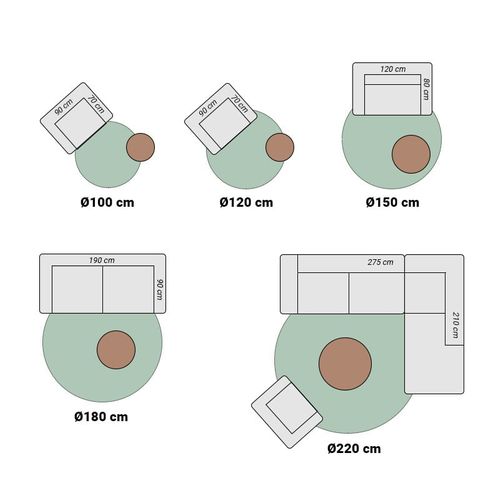 Tapis En Laine Rond - Feline Blanc/chiné - Rond - D. 200 Cm