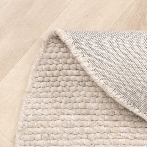 Tapis En Laine Rond - Feline Blanc/chiné - Rond - D. 200 Cm