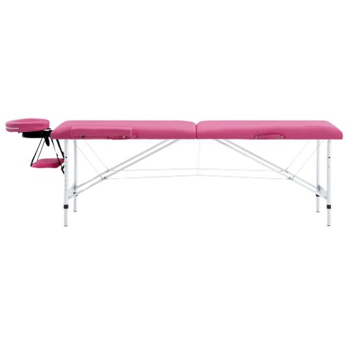 Table De Massage Pliable 2 Zones Aluminium Rose