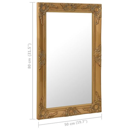 Miroir Mural Style Baroque 50x80 Cm Doré