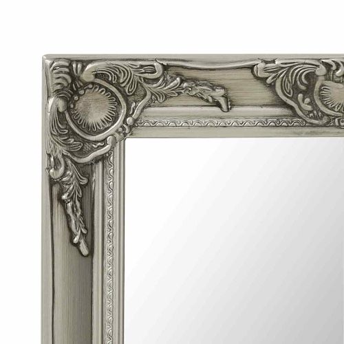 Miroir Mural Style Baroque 50x80 Cm Argenté