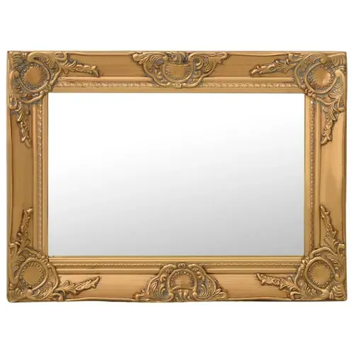 Miroir Mural Style Baroque 60x40 Cm Doré