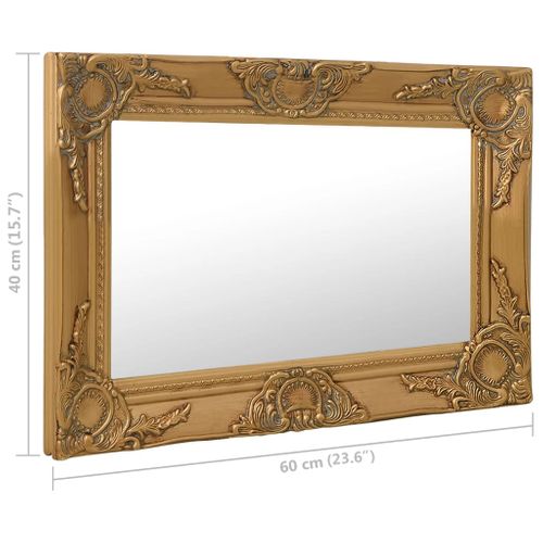 Miroir Mural Style Baroque 60x40 Cm Doré