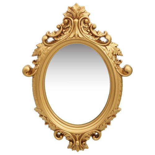 Miroir Mural Style Château 56x76 Cm Doré