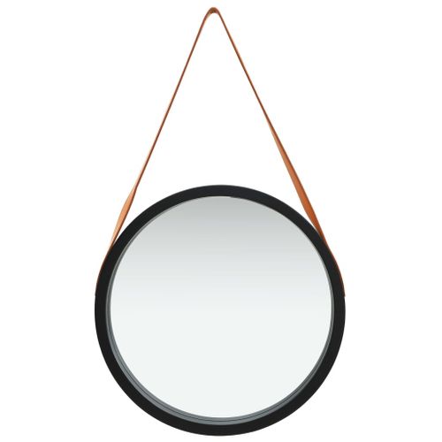 Miroir Mural Avec Sangle 50 Cm Noir